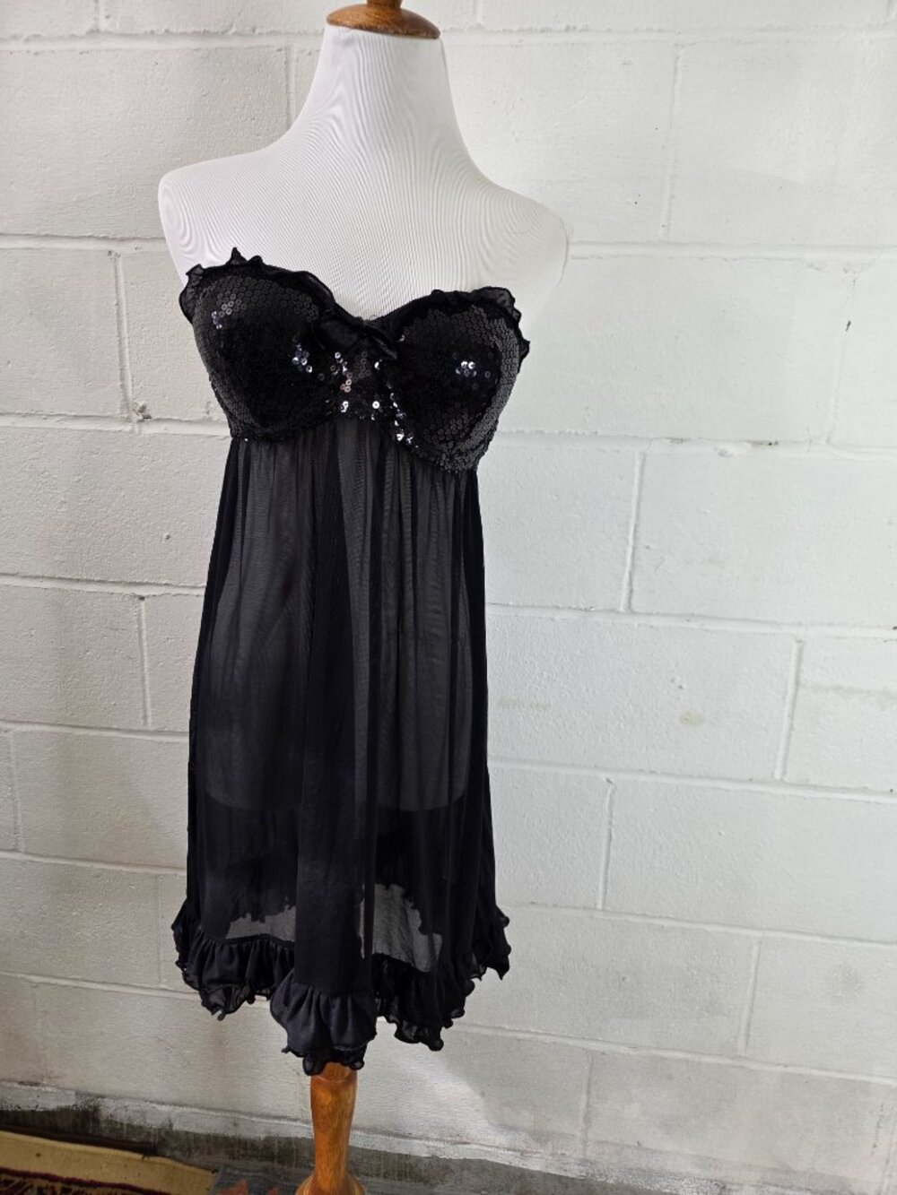 Vintage Regency Glam Gothic Alt Sabrina Carpenter Torrid Sequined Babydoll Dress - Picture 5 of 14